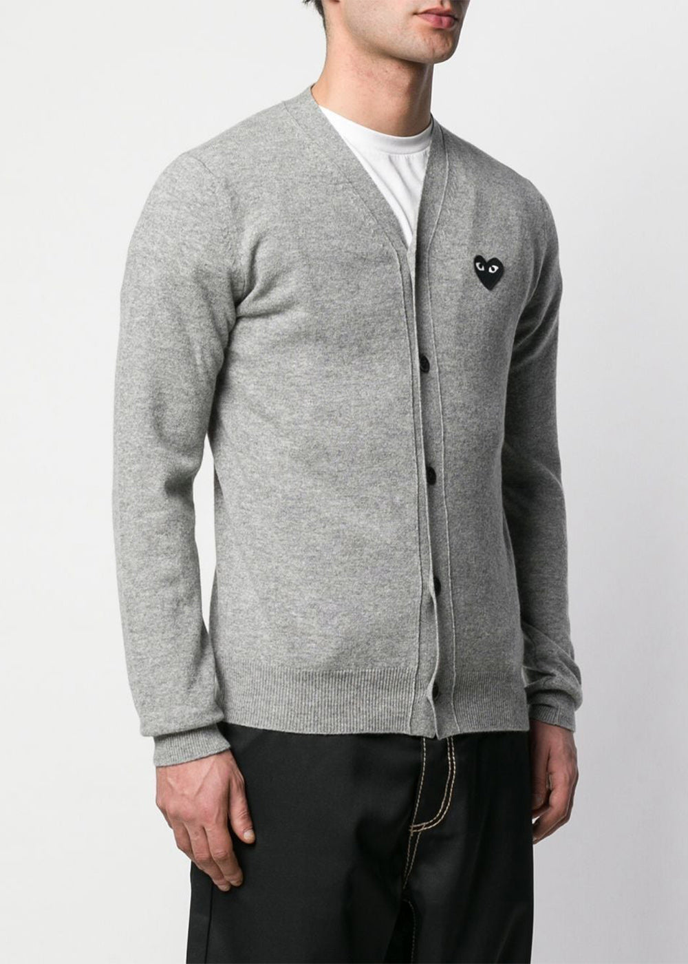 Light Grey & Black Heart Cardigan Comme des garcons – Гарантія оригінальності – вид ззаду