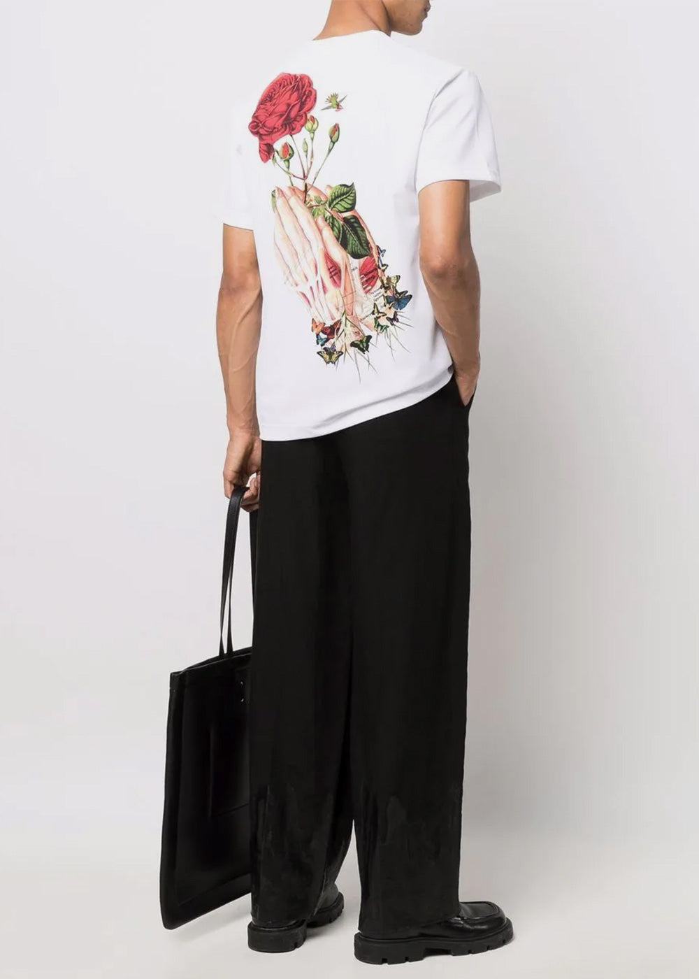 White Back Print T-Shirt Comme des garcons – Гарантія оригінальності – вид ззаду