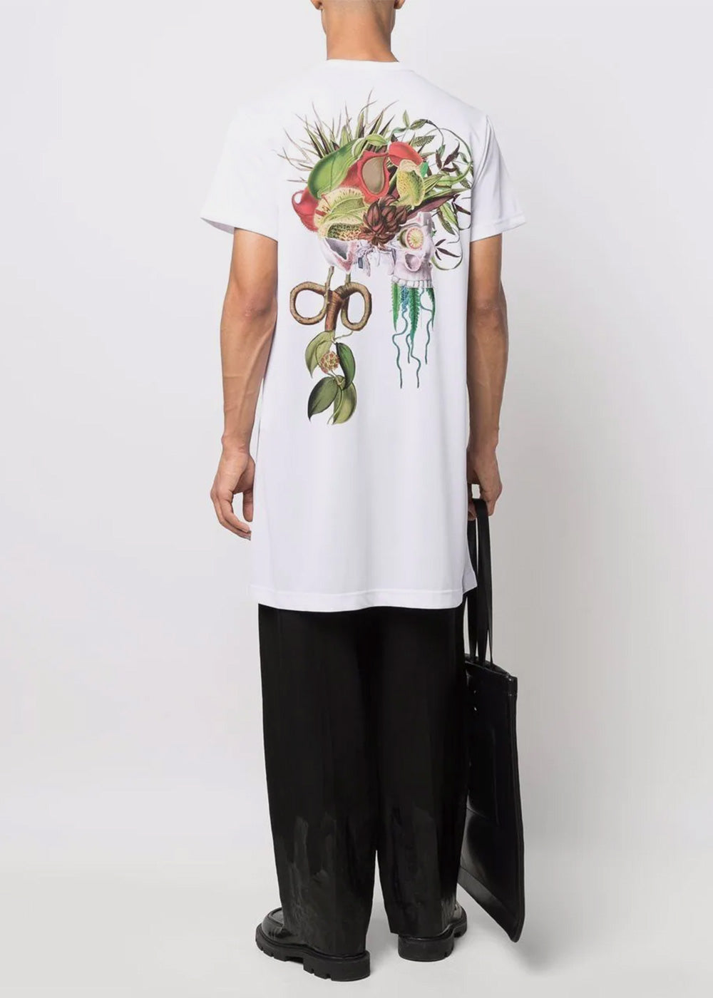 White Print Long T-Shirt Comme des garcons – Гарантія оригінальності – вид ззаду