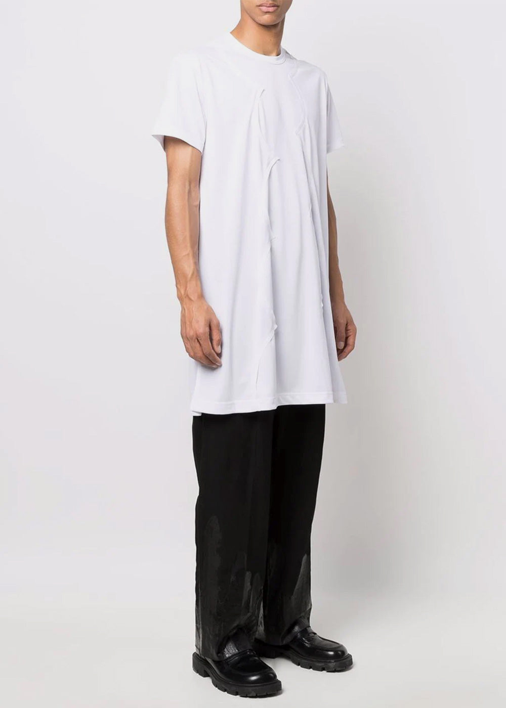 White Print Long T-Shirt Comme des garcons – Гарантія оригінальності – детальний вид