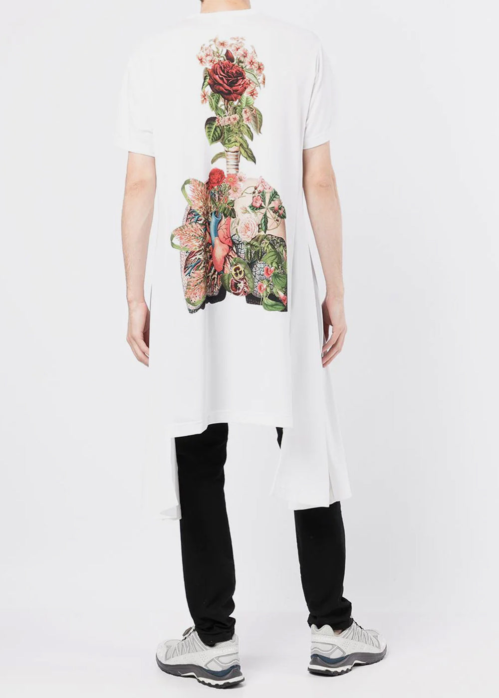 White Print Long T-Shirt Comme des garcons – Гарантія оригінальності – вид ззаду