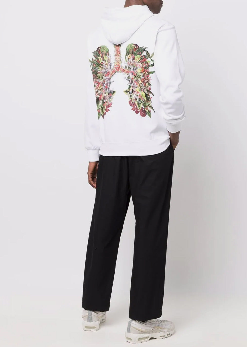 Оригінальна White Back Print Hoodie Comme des garcons – вид ззаду