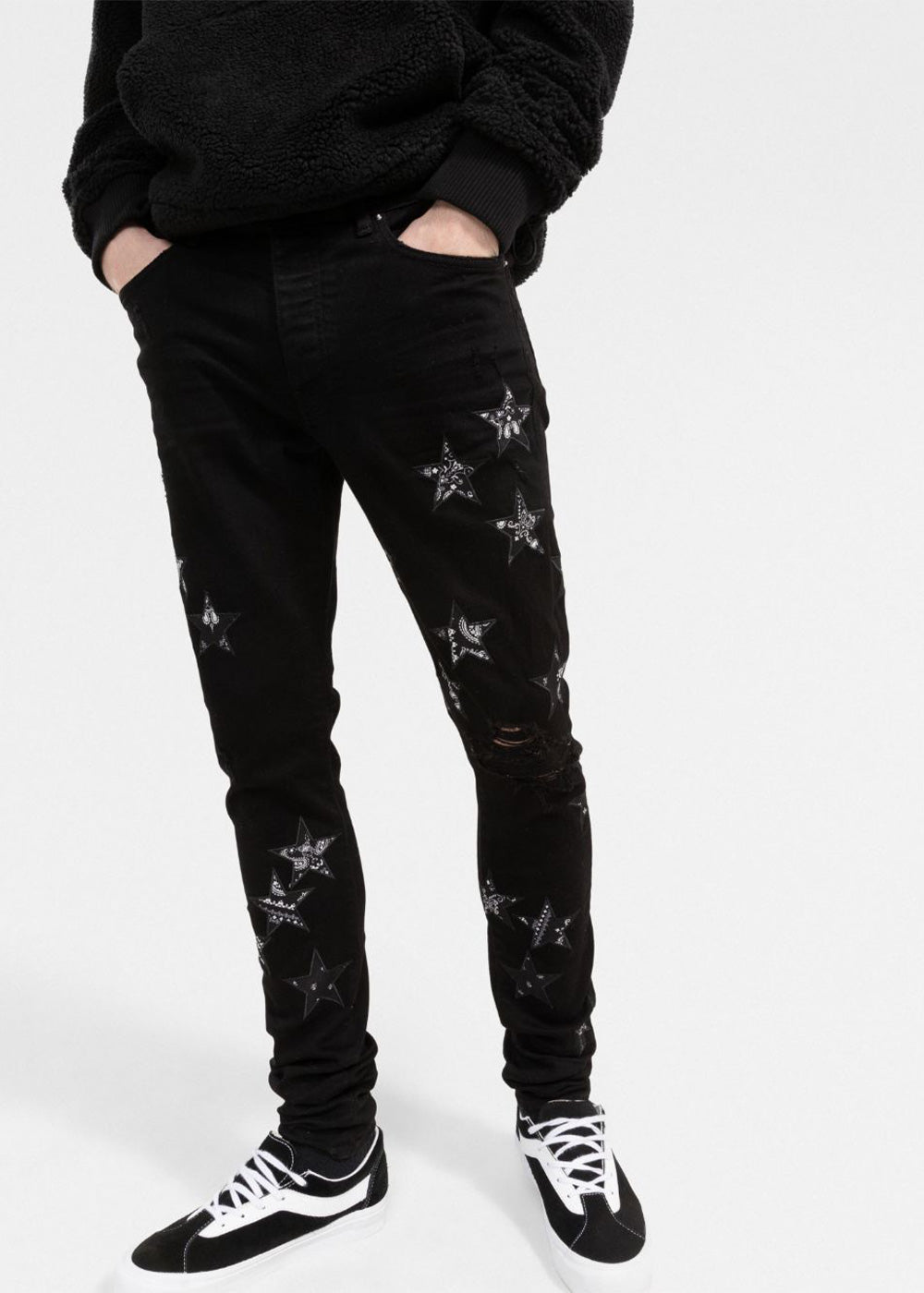 Оригінальна Black Bandana Star Jeans Amiri – вид ззаду
