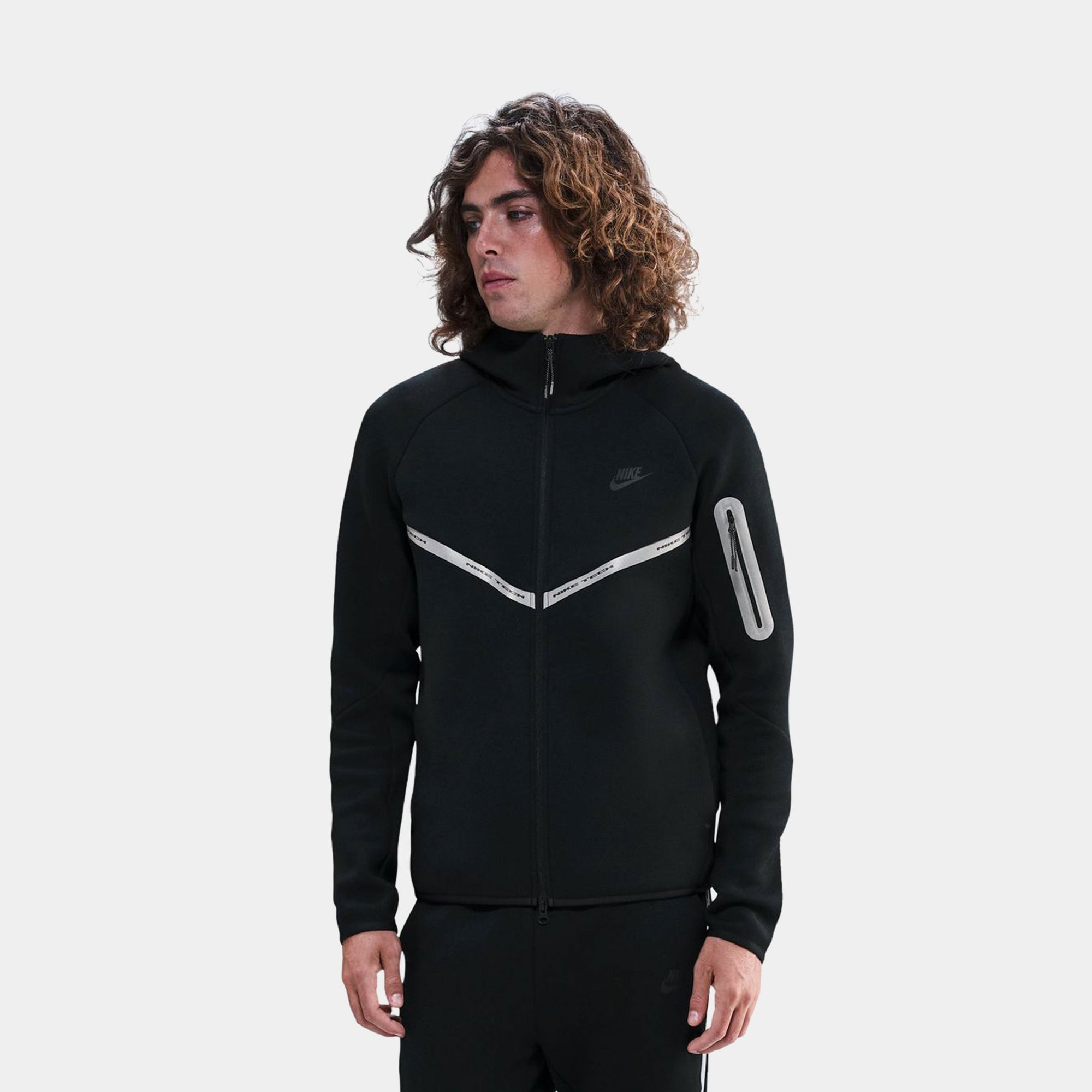 Tech Full Zip Fleece Windrunner Reflective Accents Mens Jacket Nike – Гарантія оригінальності – боковий вид