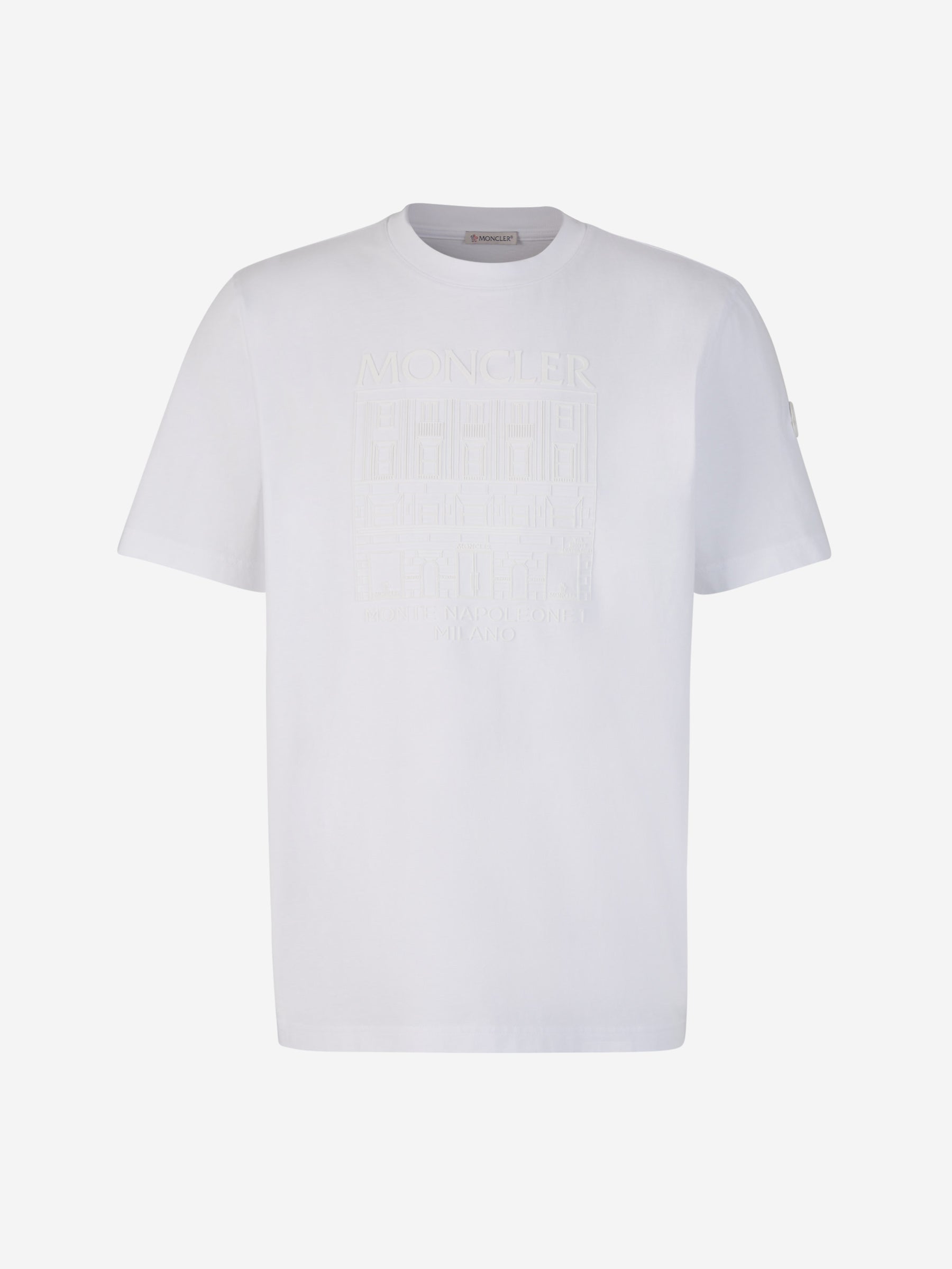 Printed Cotton T-Shirt Moncler – Гарантія оригінальності – боковий вид