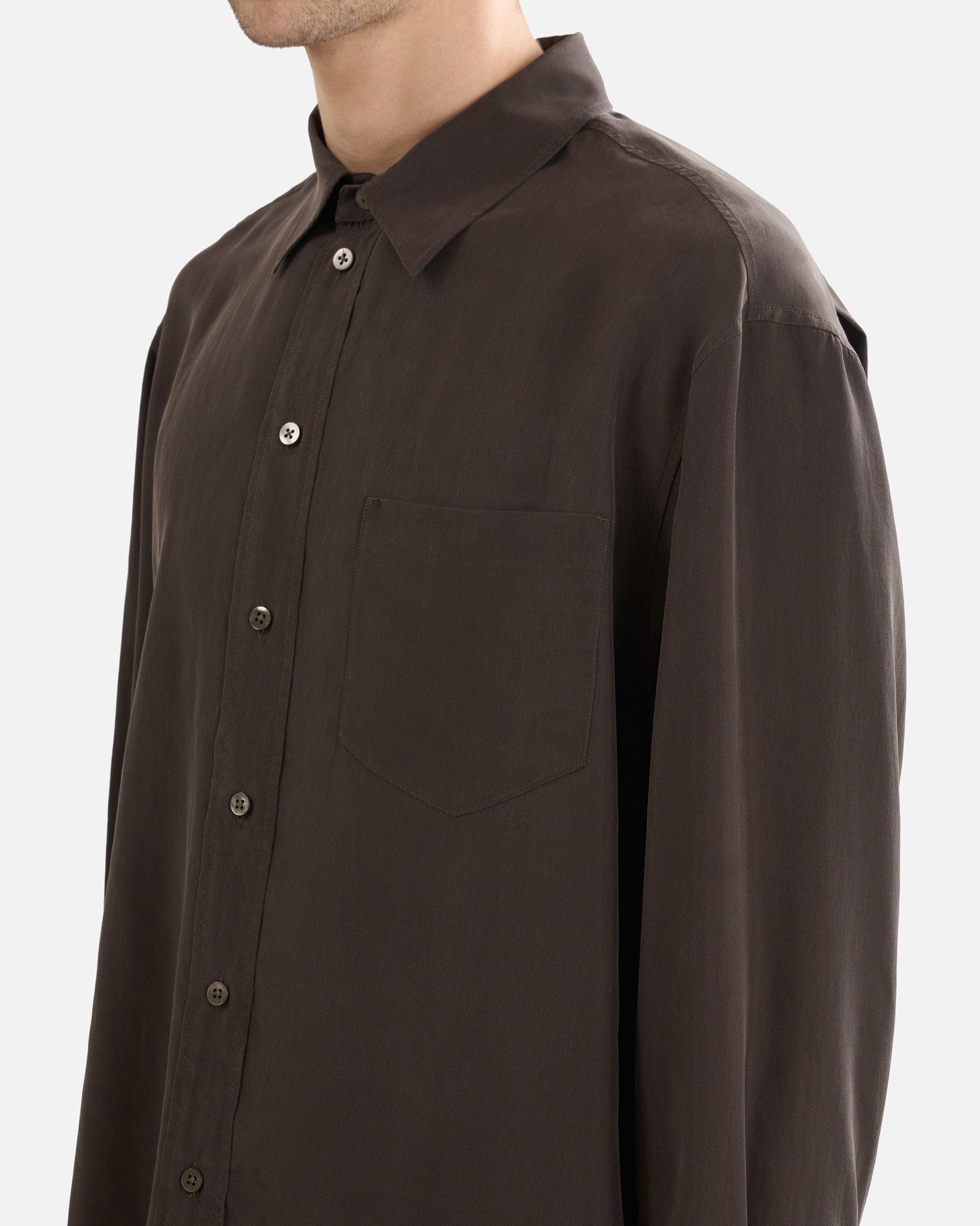 Fiska Shirt In Dark Brown The row оригінал – Купити в Україні – збільшений вид
