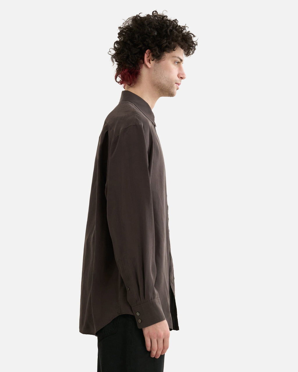 Fiska Shirt In Dark Brown The row оригінал – Купити в Україні – вид ззаду