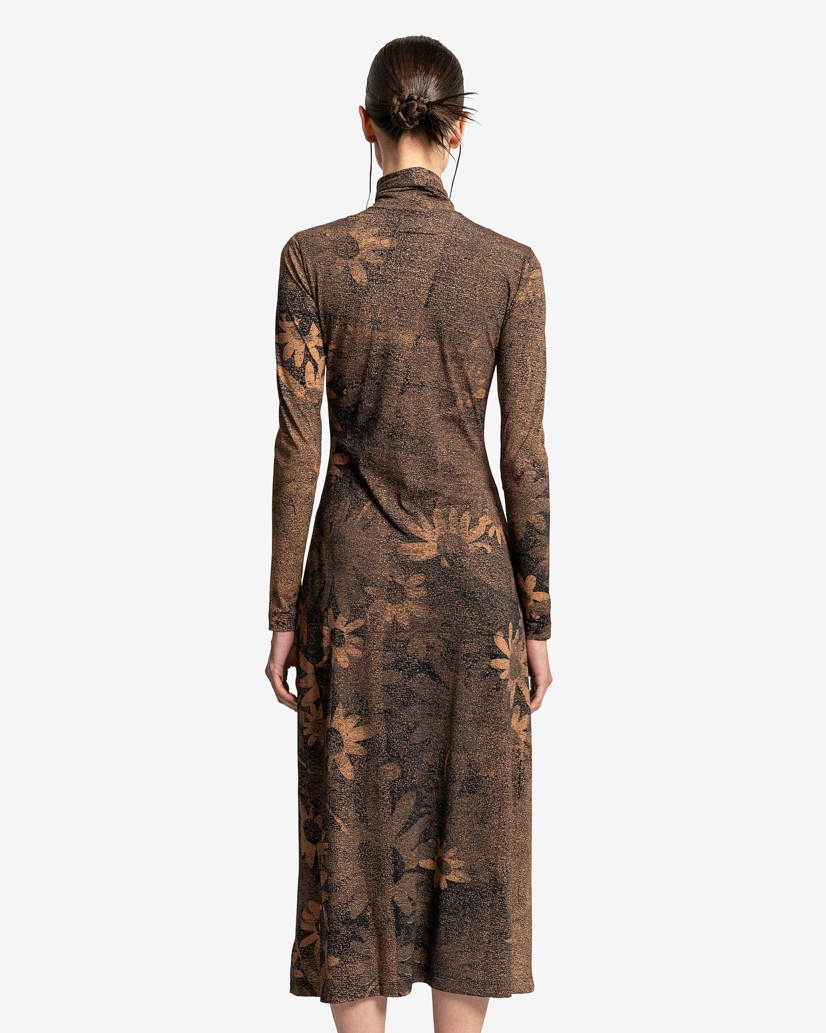 Оригінальна Floral Print Dress In Tan Maison margiela – детальний вид