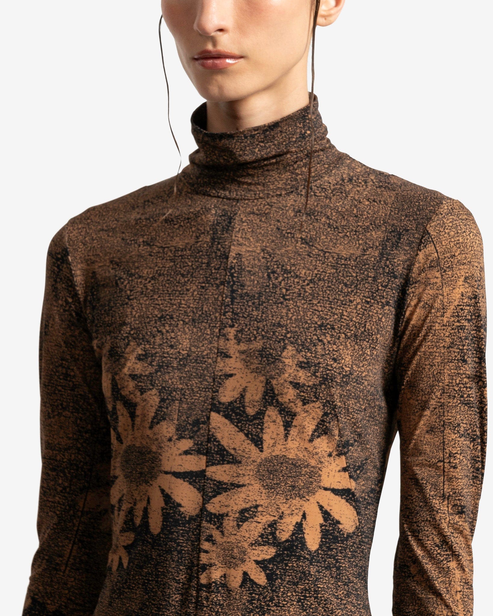 Оригінальна Floral Print Dress In Tan Maison margiela – збільшений вид