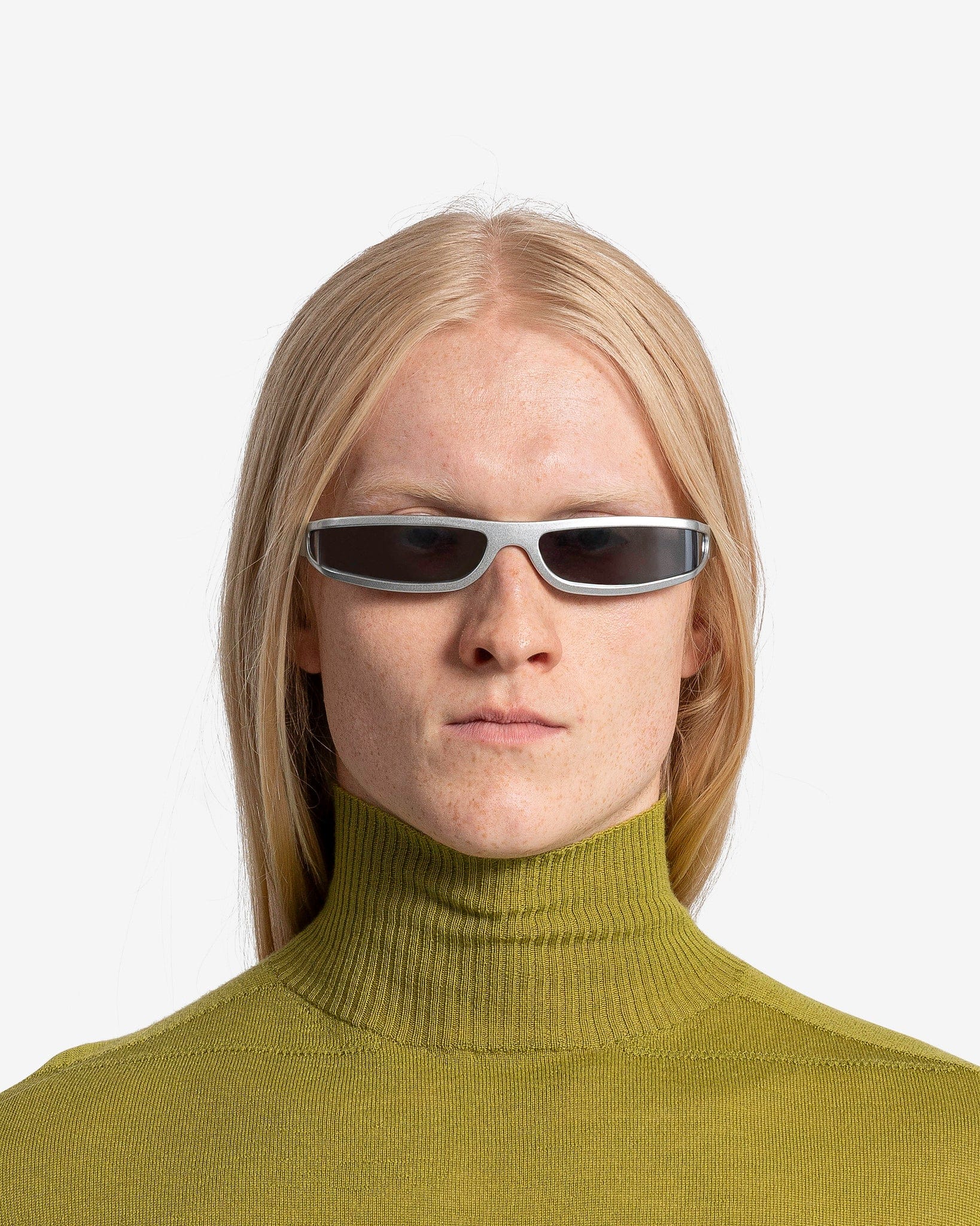 Fog Sunglasses In Silver Temple Rick owens – Гарантія оригінальності – боковий вид