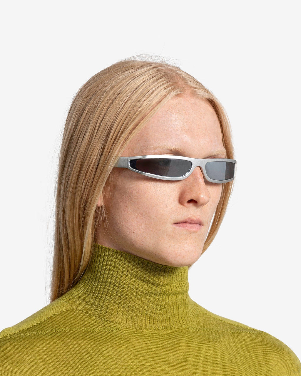 Fog Sunglasses In Silver Temple Rick owens – Гарантія оригінальності – вид ззаду
