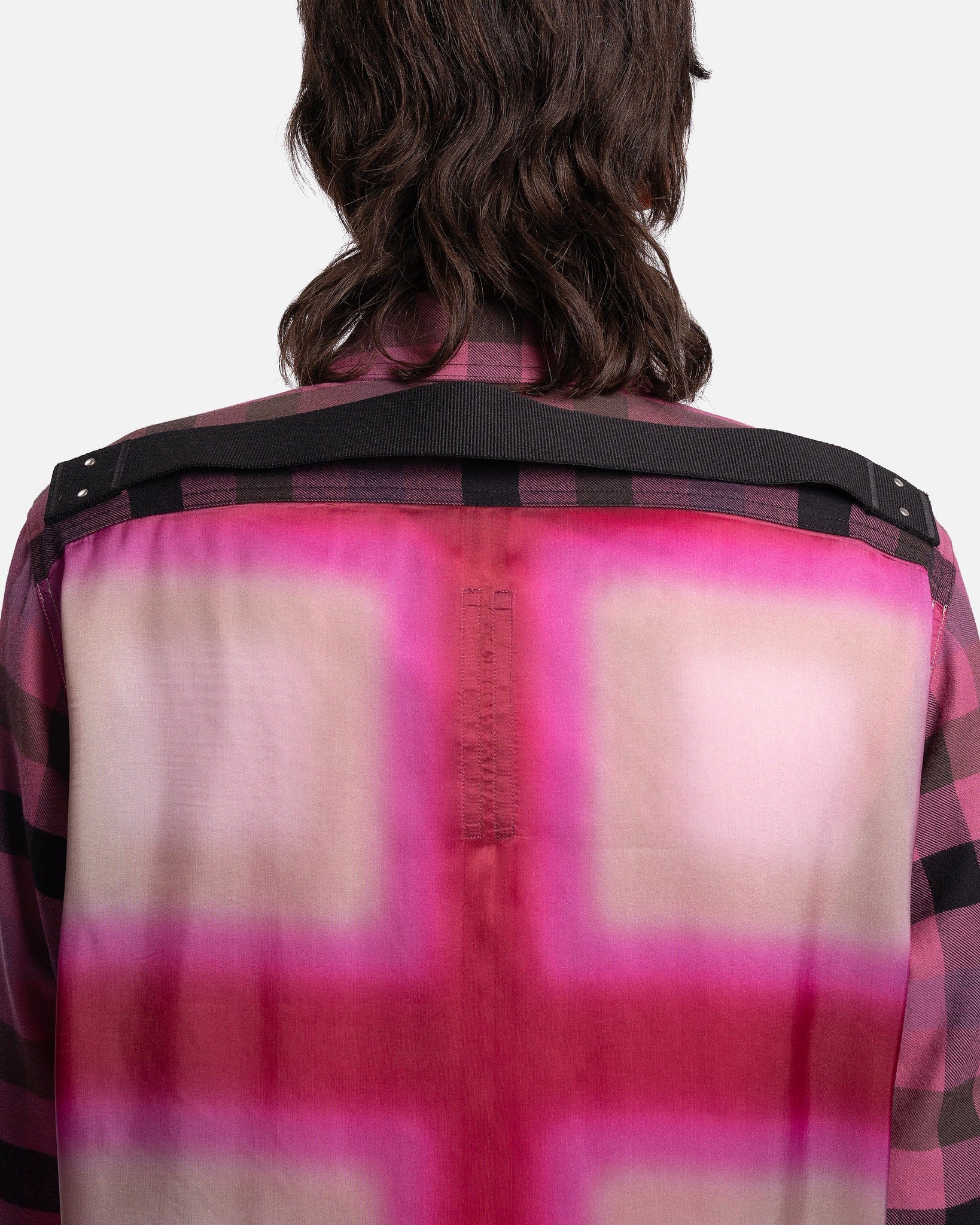 Fogpocket Outershirt In Hot Pink Plaid Rick owens – Гарантія оригінальності – збільшений вид