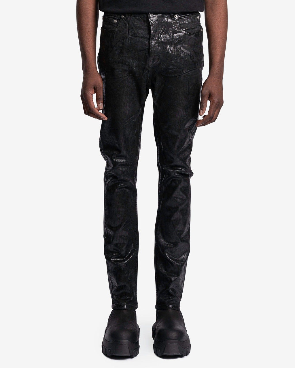 Foil Detroit Cut Denim In Black Rick owens оригінал – Купити в Україні – боковий вид