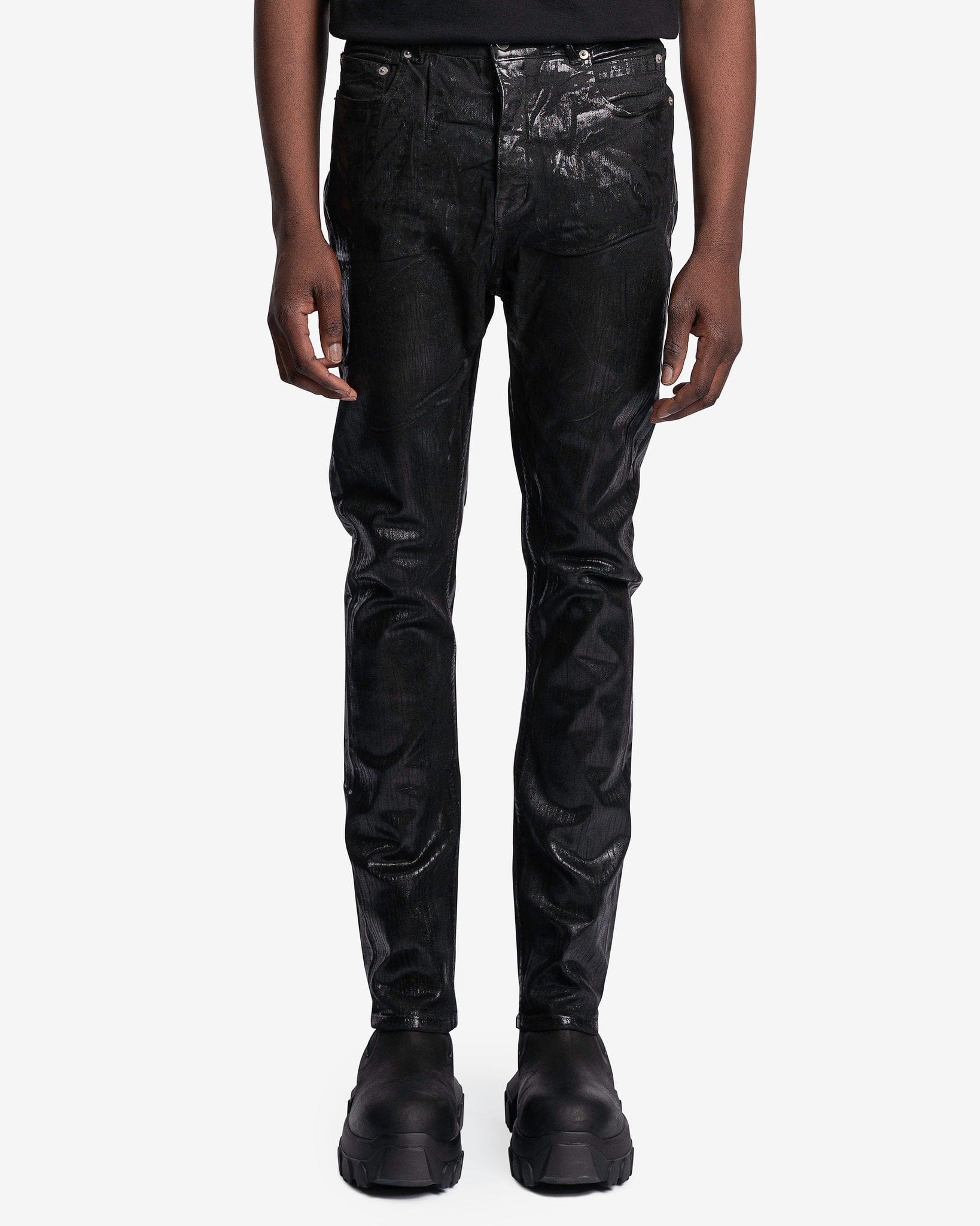 Foil Detroit Cut Denim In Black Rick owens оригінал – Купити в Україні – боковий вид