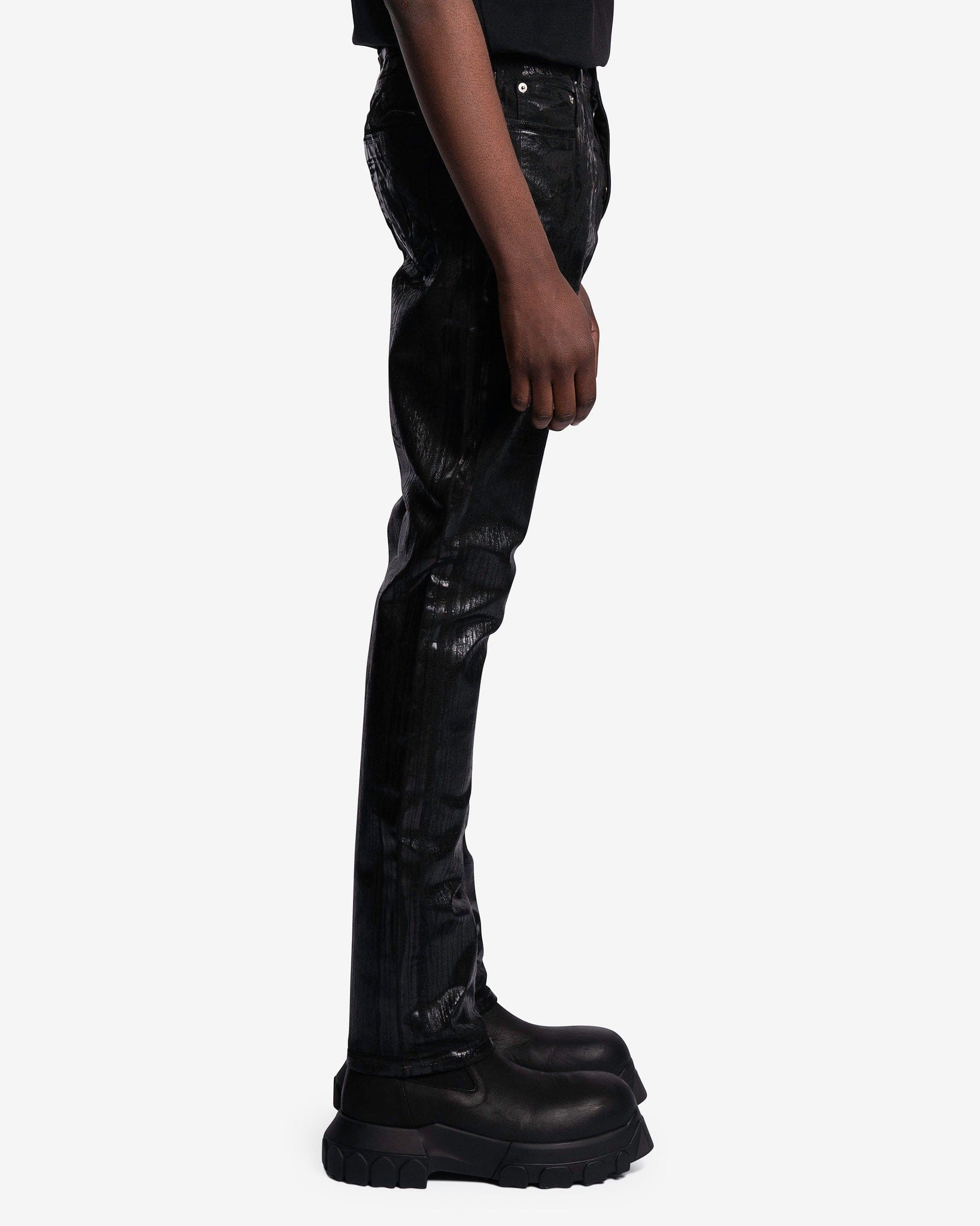 Foil Detroit Cut Denim In Black Rick owens оригінал – Купити в Україні – вид ззаду
