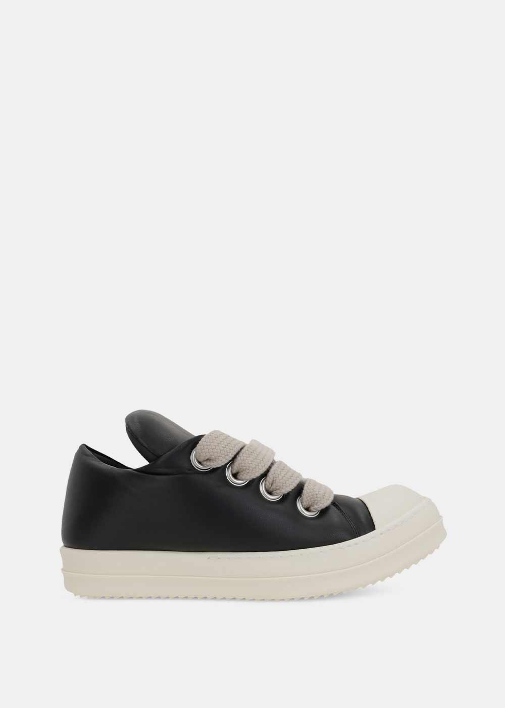 Black Jumbolaced Padded Low Sneakers Rick owens оригінал – Купити в Україні – боковий вид