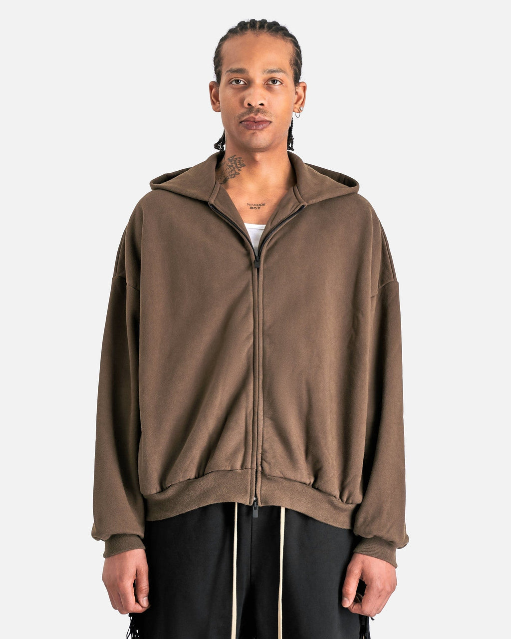 Full Zip Hoodie In Olive Fear of god – Гарантія оригінальності – боковий вид