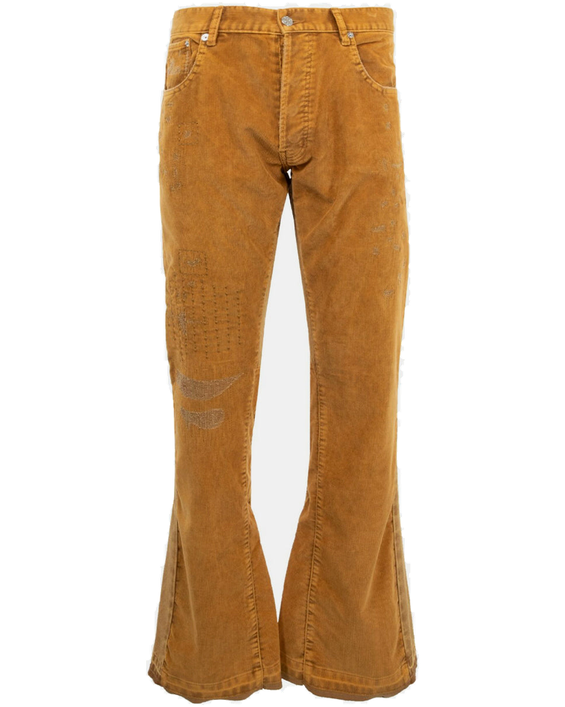 Golden Brown Corduroy La Flare Pants Gallery department оригінал – Купити в Україні