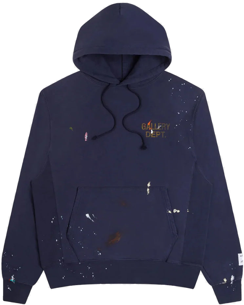 Оригінальна Dark Blue Logo-Detail Painted Hoodie Gallery department