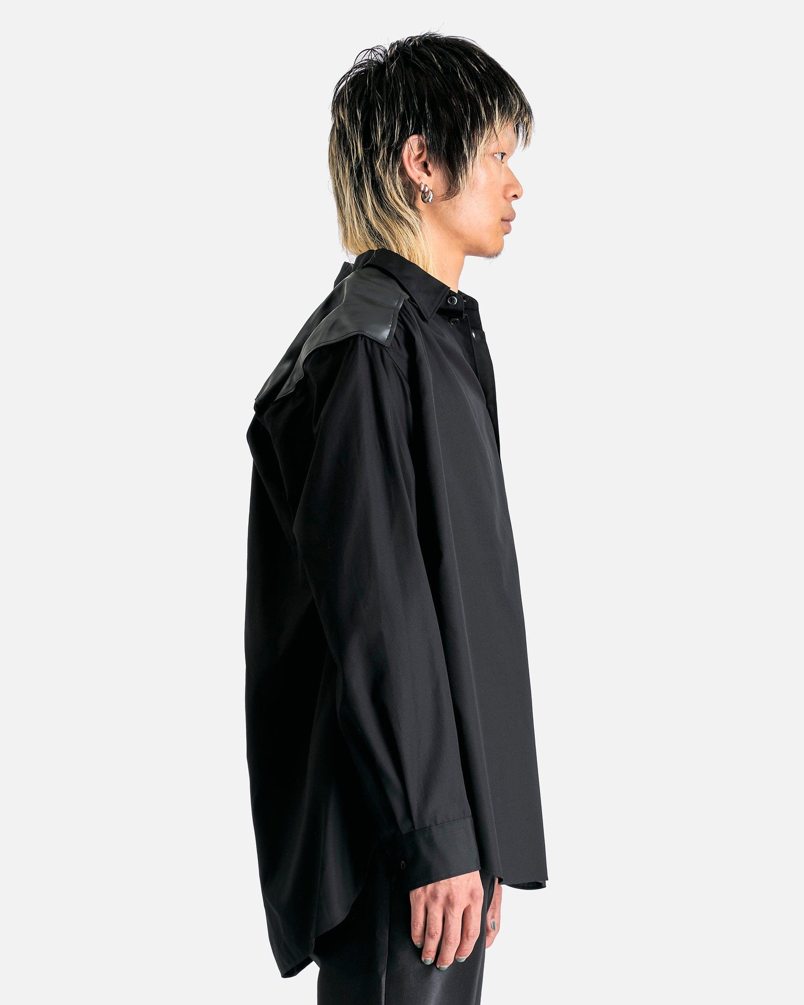 Gathered Panel Shirt In Black Comme des garcons – Гарантія оригінальності – вид ззаду