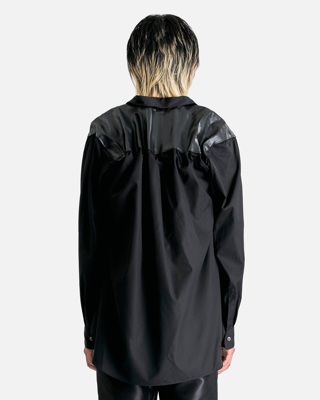 Gathered Panel Shirt In Black Comme des garcons – Гарантія оригінальності – детальний вид