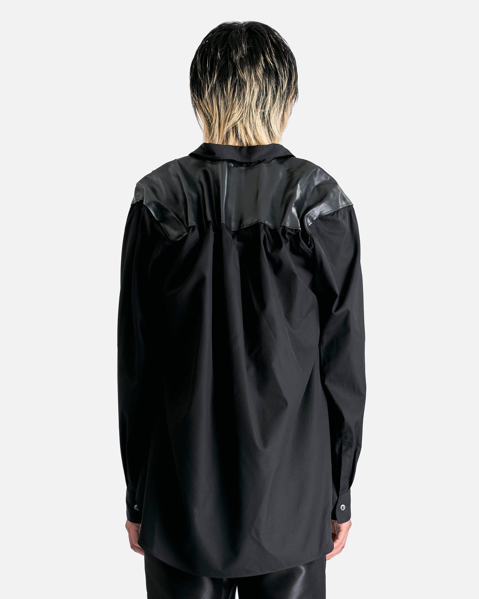 Gathered Panel Shirt In Black Comme des garcons – Гарантія оригінальності – детальний вид