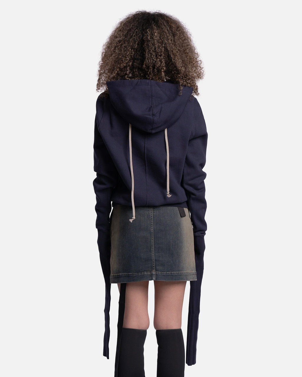 Gauntlet Granbury Hoodie In Indigo Rick owens – Гарантія оригінальності – детальний вид