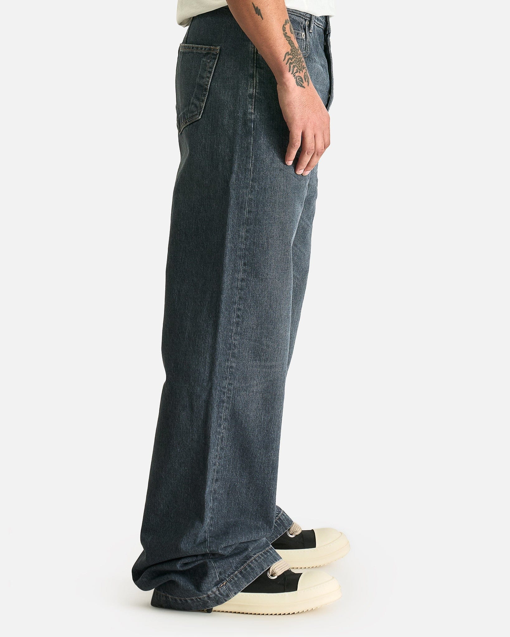 Geth Jeans In Washed Grey Rick owens – Гарантія оригінальності – вид ззаду