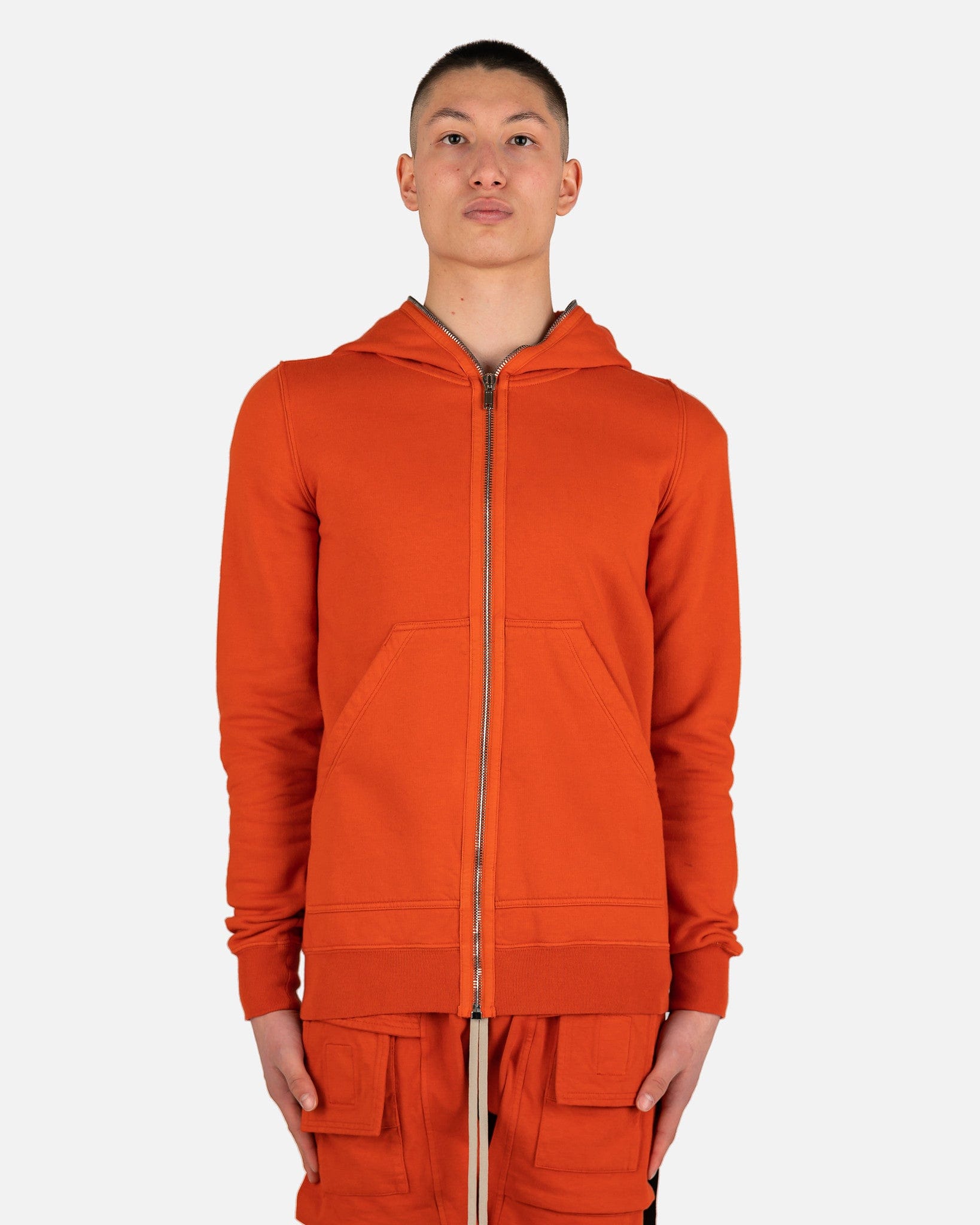 Gimp Hoodie In Orange Rick owens – Гарантія оригінальності – боковий вид