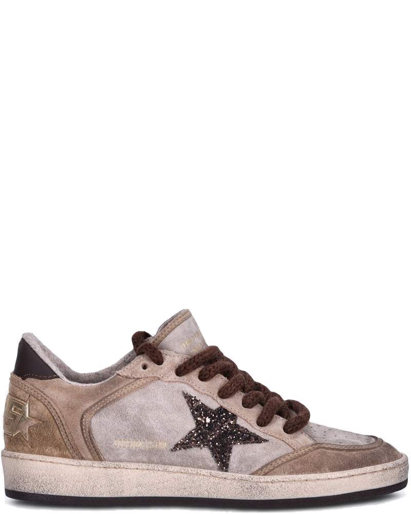 Оригінальна Ballstar Suede Upper Spur Glitter Star Sneakers Golden goose