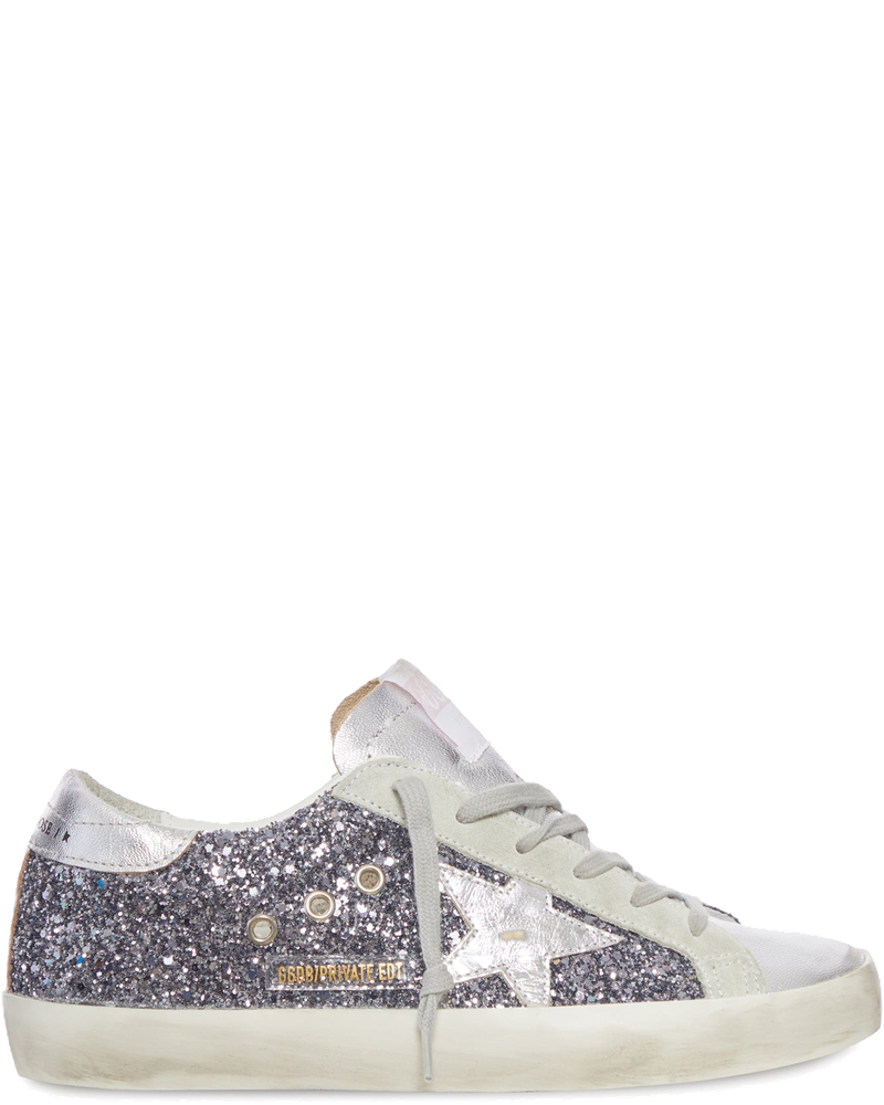 Оригінальна Super-Star In Leather With Silver Glitter Golden goose