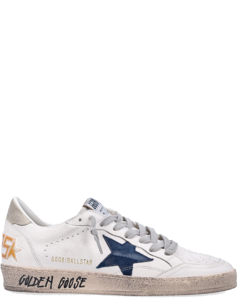 Ball Star White Leather Sneakers With Blue Star Golden goose оригінал – Купити в Україні