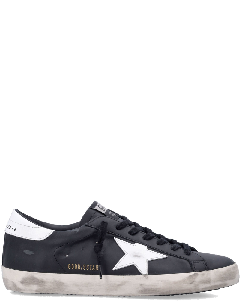 Super Star Black Leather Sneakers With White Star Golden goose оригінал – Купити в Україні