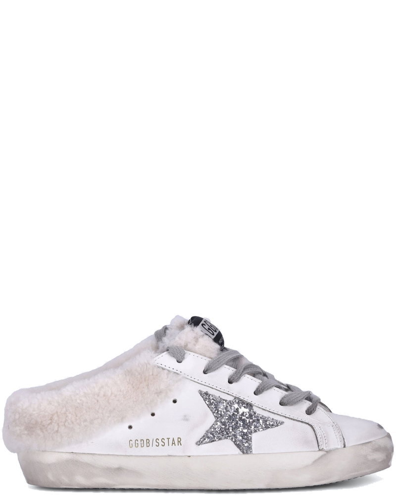 Super Star Sabot Leather Upper Glitter Star Shearling Sneakers Golden goose оригінал – Купити в Україні