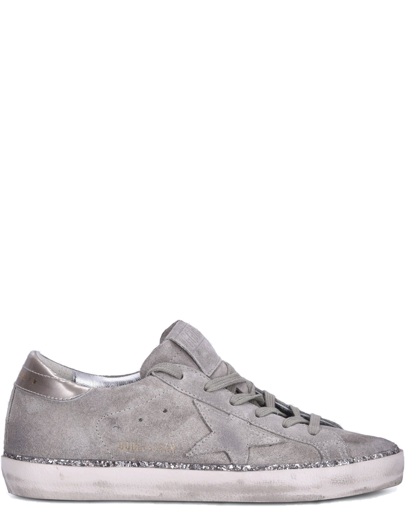 Super Star Suede Star Laminated Nappa Upper Glitter Sneakers Golden goose оригінал – Купити в Україні