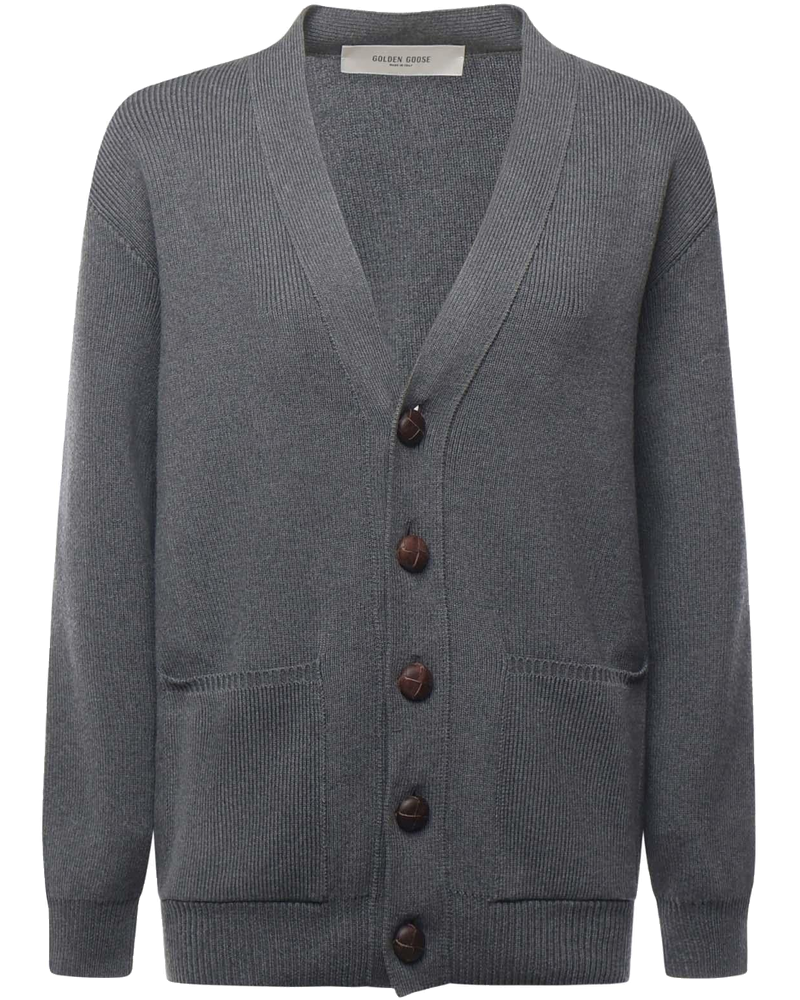 Оригінальна Cardigan In Cotone Con Logo Golden goose