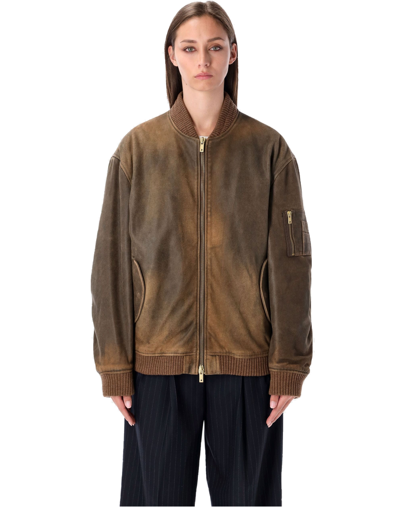 Unisex Brown Bomber Jacket Golden goose оригінал – Купити в Україні