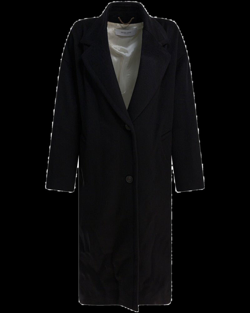 BG_REMOVED_CATALOG_Single Breasted Cocoon Coat - GOLDEN GOOSE