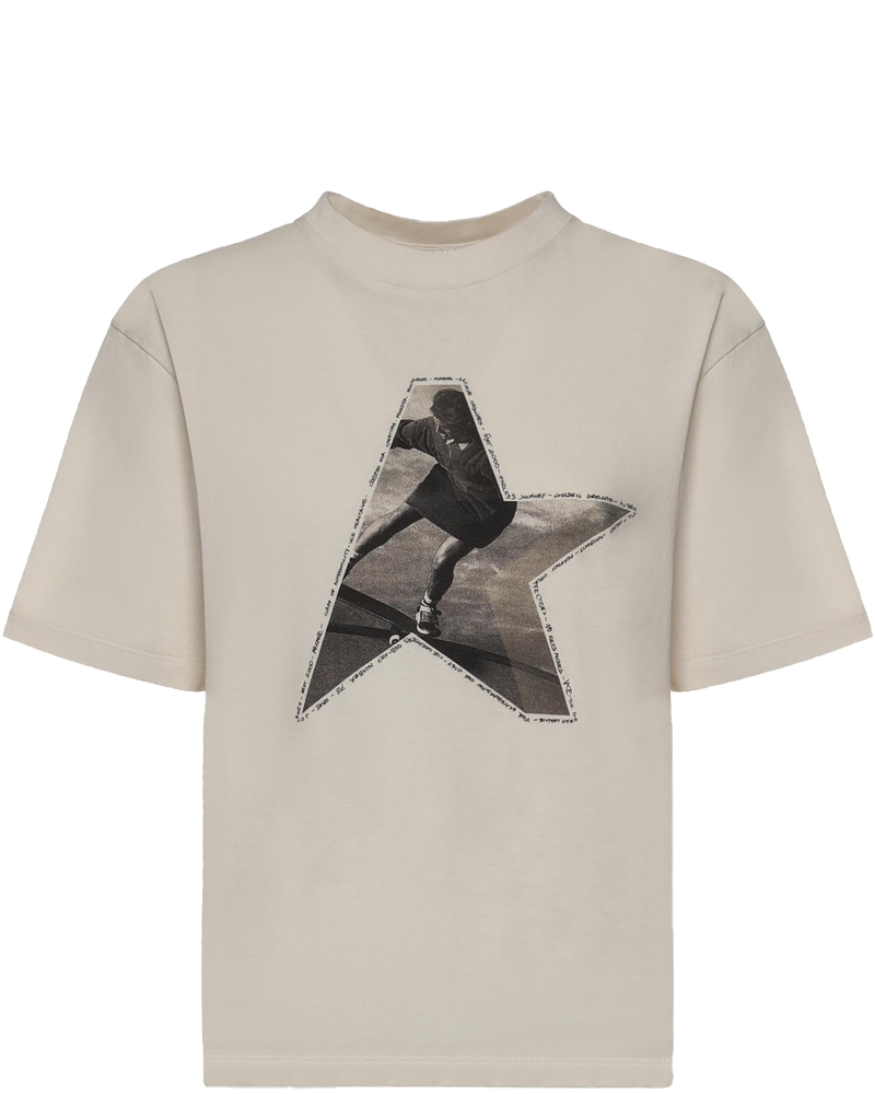 Оригінальна T-Shirt Con Stampa In Cotone Golden goose