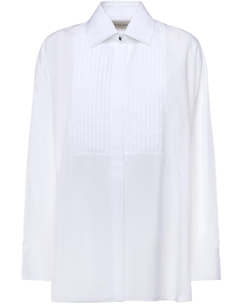 Camicia In Cotone Con Dettaglio Plissé Golden goose – Гарантія оригінальності