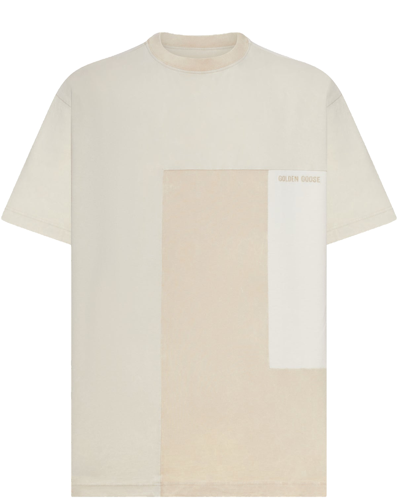 Cotton Jersey T-Shirt With Patchwork Effect Golden goose оригінал – Купити в Україні