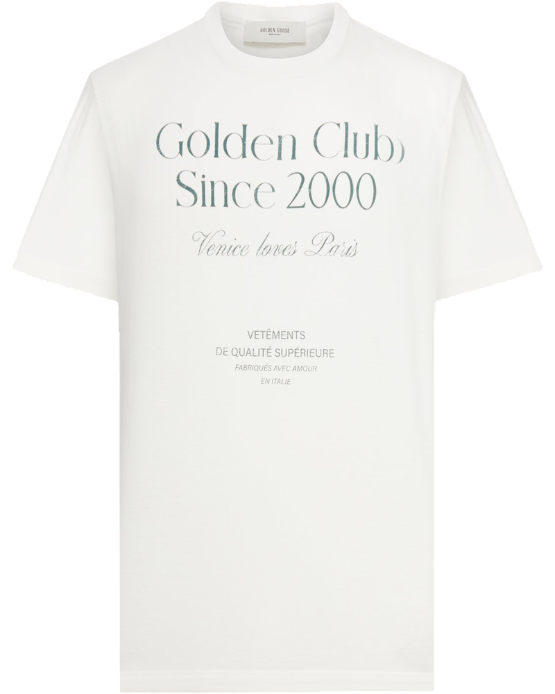 Оригінальна Journey Lightweight Cotton Jersey T-Shirt With Print Golden goose