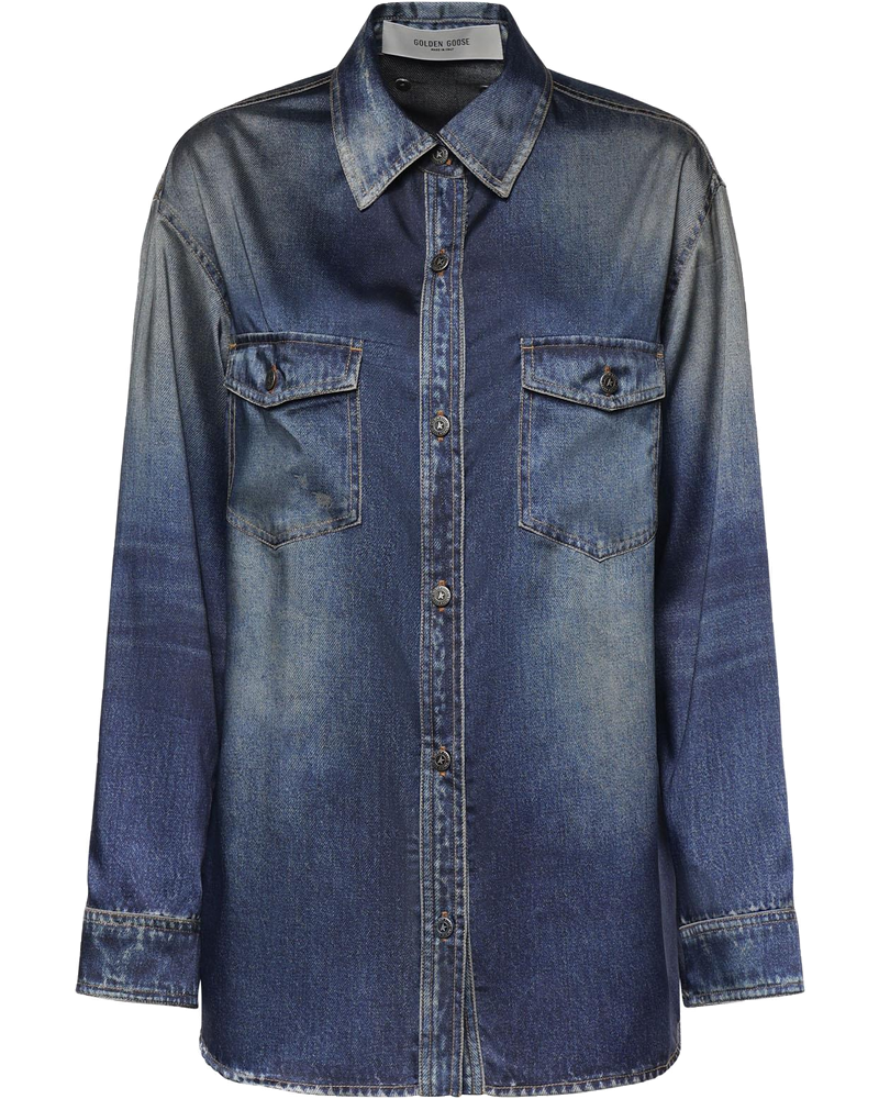 Оригінальна Camicia Effetto Denim Lived-In Golden goose