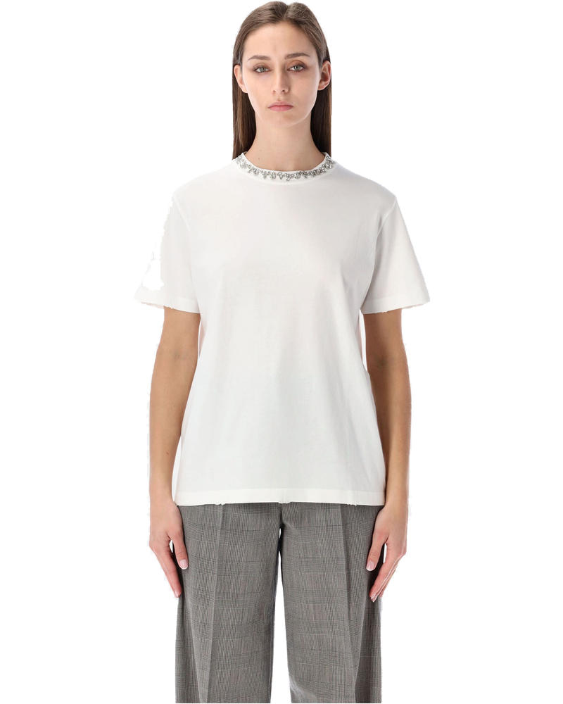 White Crystal Detail T Shirt Golden goose – Гарантія оригінальності