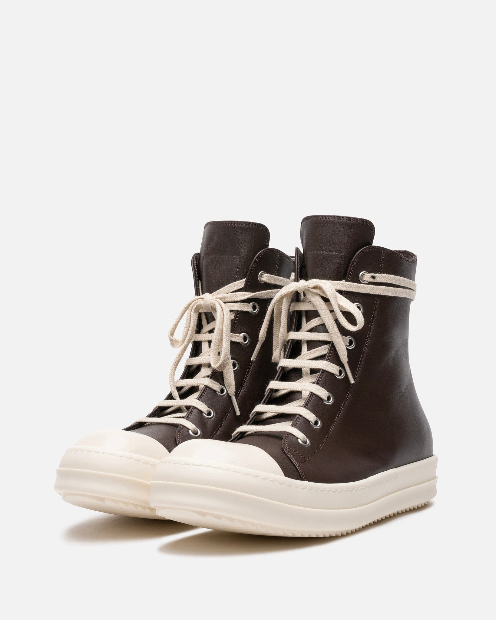 Grease Calf Leather Ramones In Brown Rick owens оригінал – Купити в Україні – вид ззаду