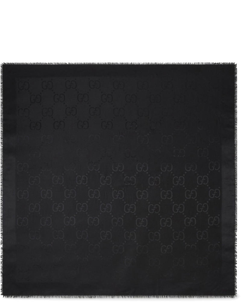 Jacquard Wool And Silk Shawl With Gg Motif Gucci – Гарантія оригінальності