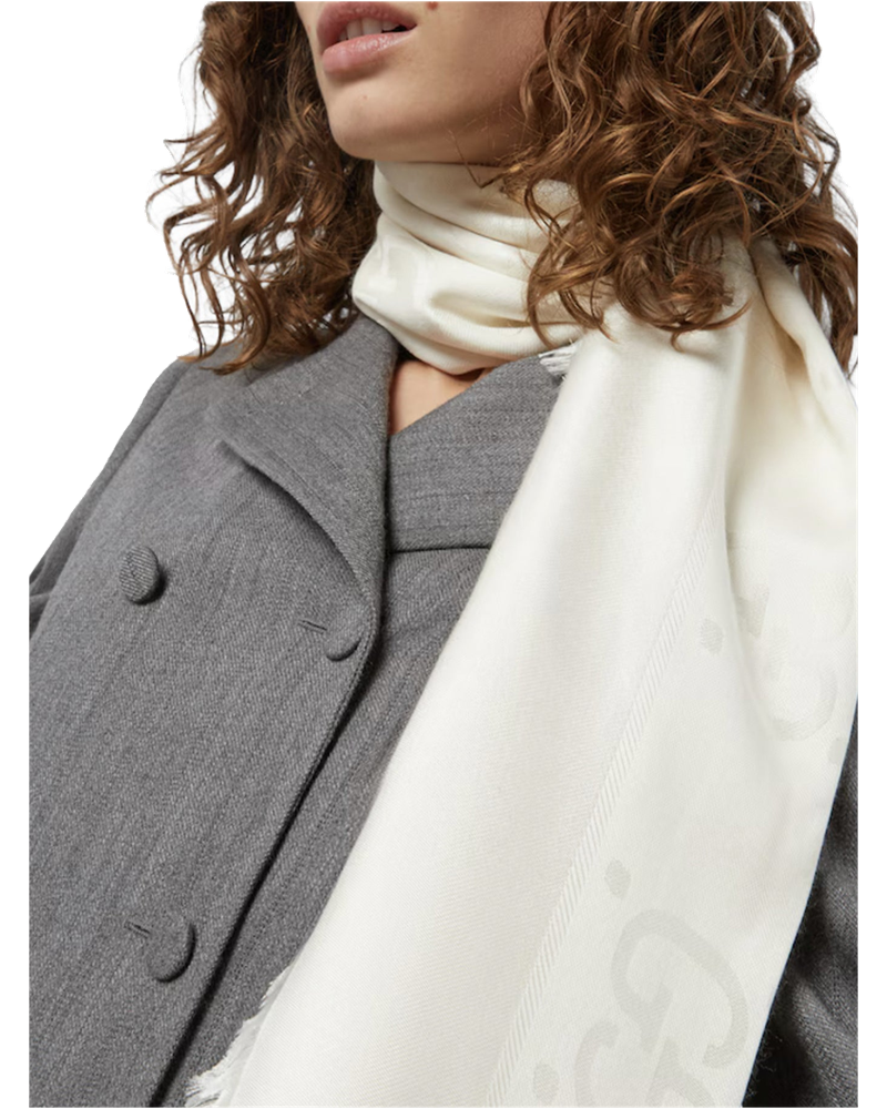 Оригінальна Jacquard Wool And Silk Shawl With Gg Pattern Gucci