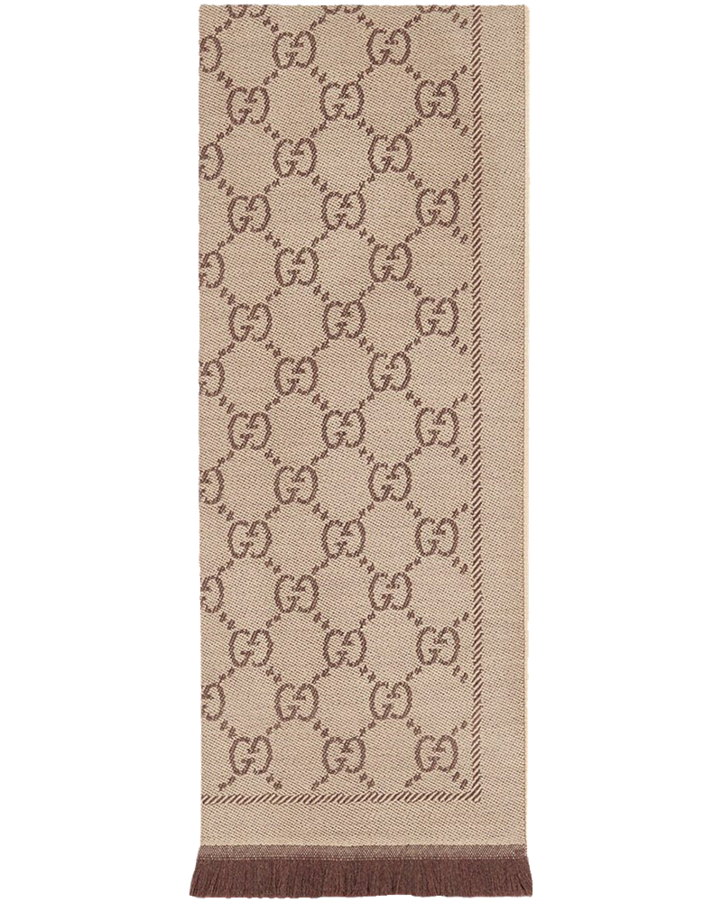 Knitted Scarf With Gg Jacquard Pattern Gucci – Гарантія оригінальності