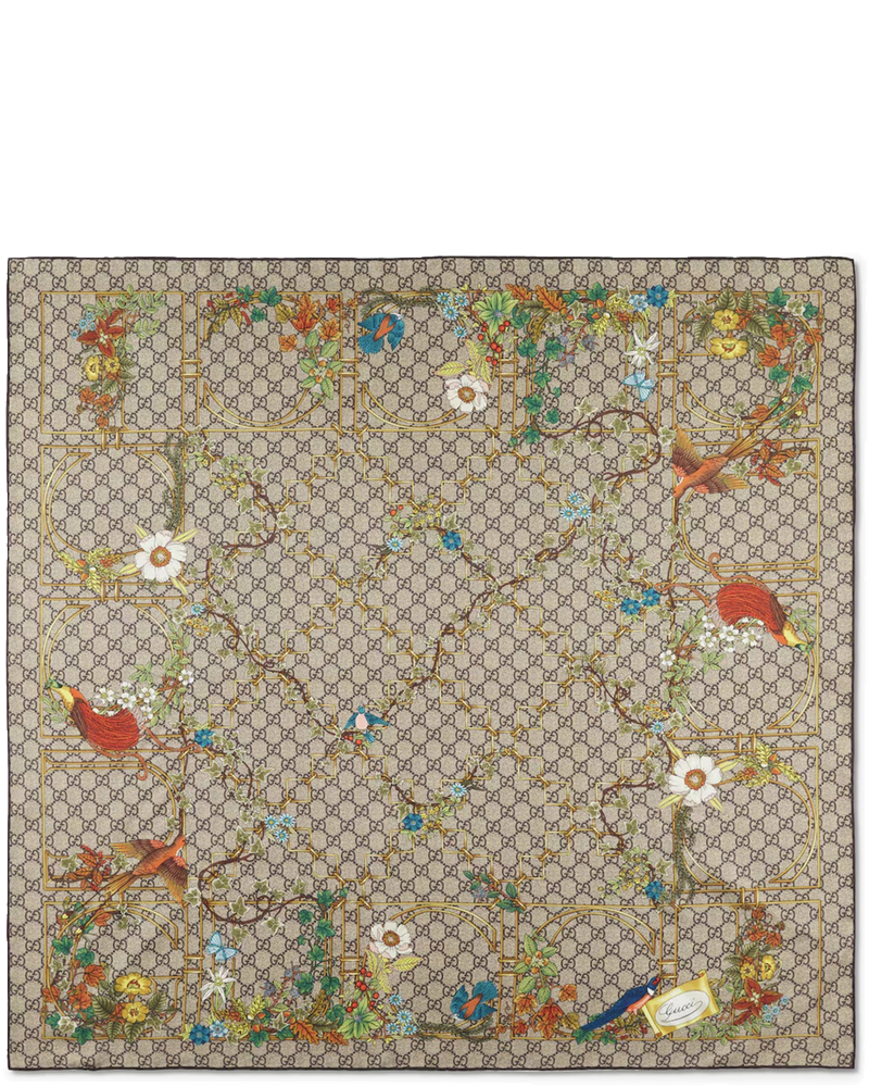 Оригінальна Printed Silk Twill Scarf Gucci