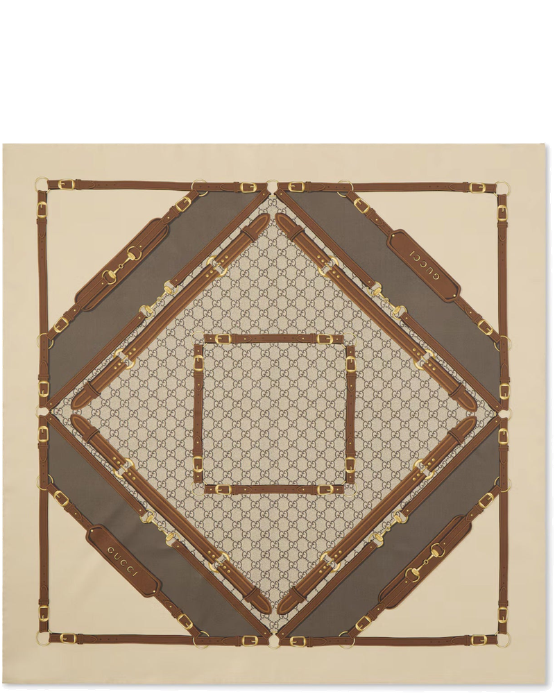 Оригінальна Printed Silk Twill Scarf Gucci